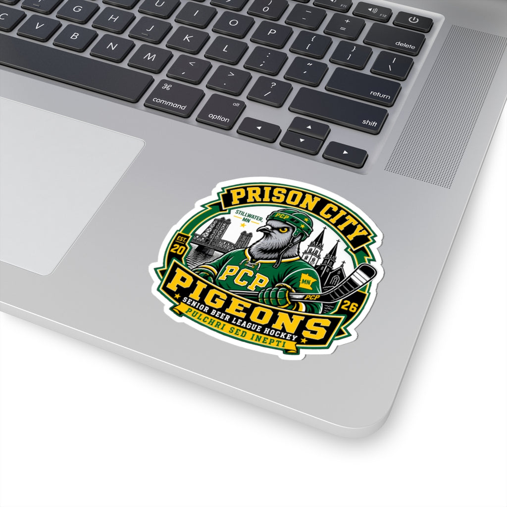 Prison City Pigeons Hockey Team Crest Die-Cut Sticker