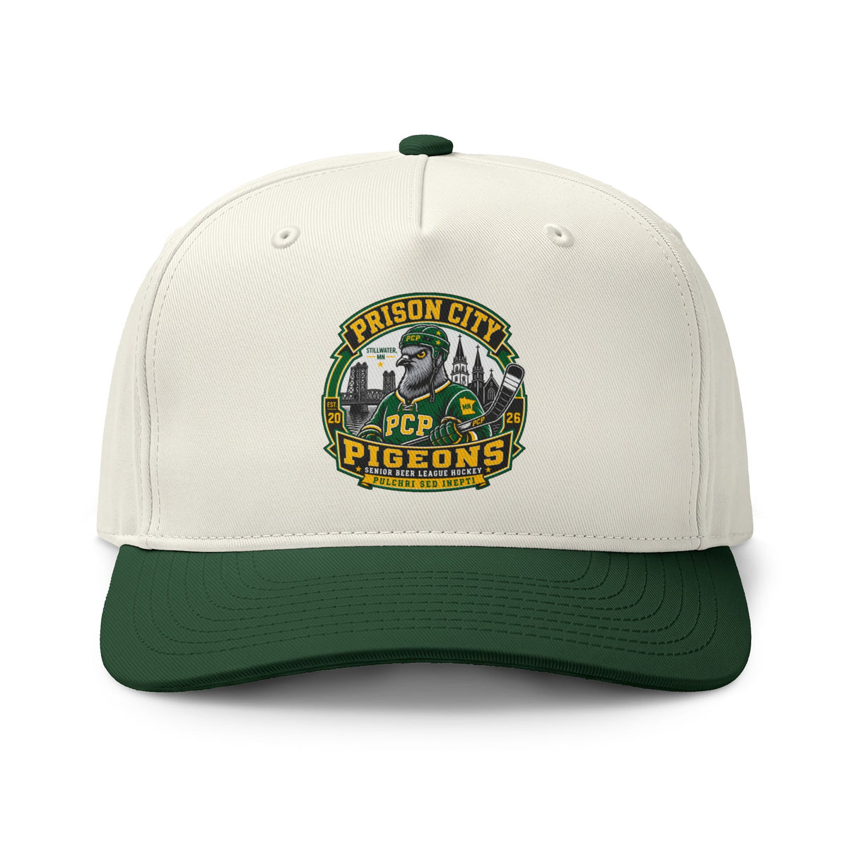Prison City Pigeons Two-Tone Cap — Retro Sports Logo Hat