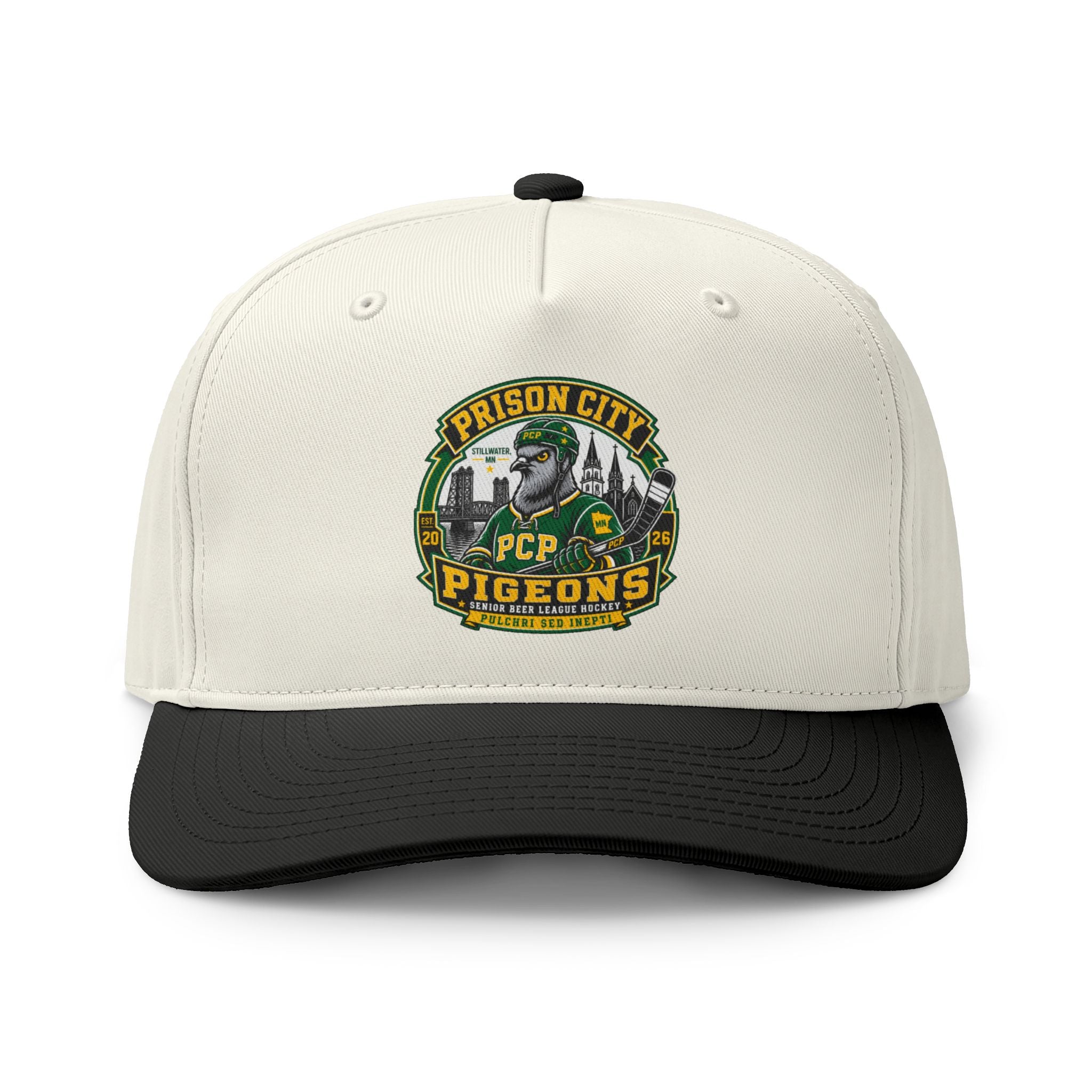 Prison City Pigeons Two-Tone Cap — Retro Sports Logo Hat