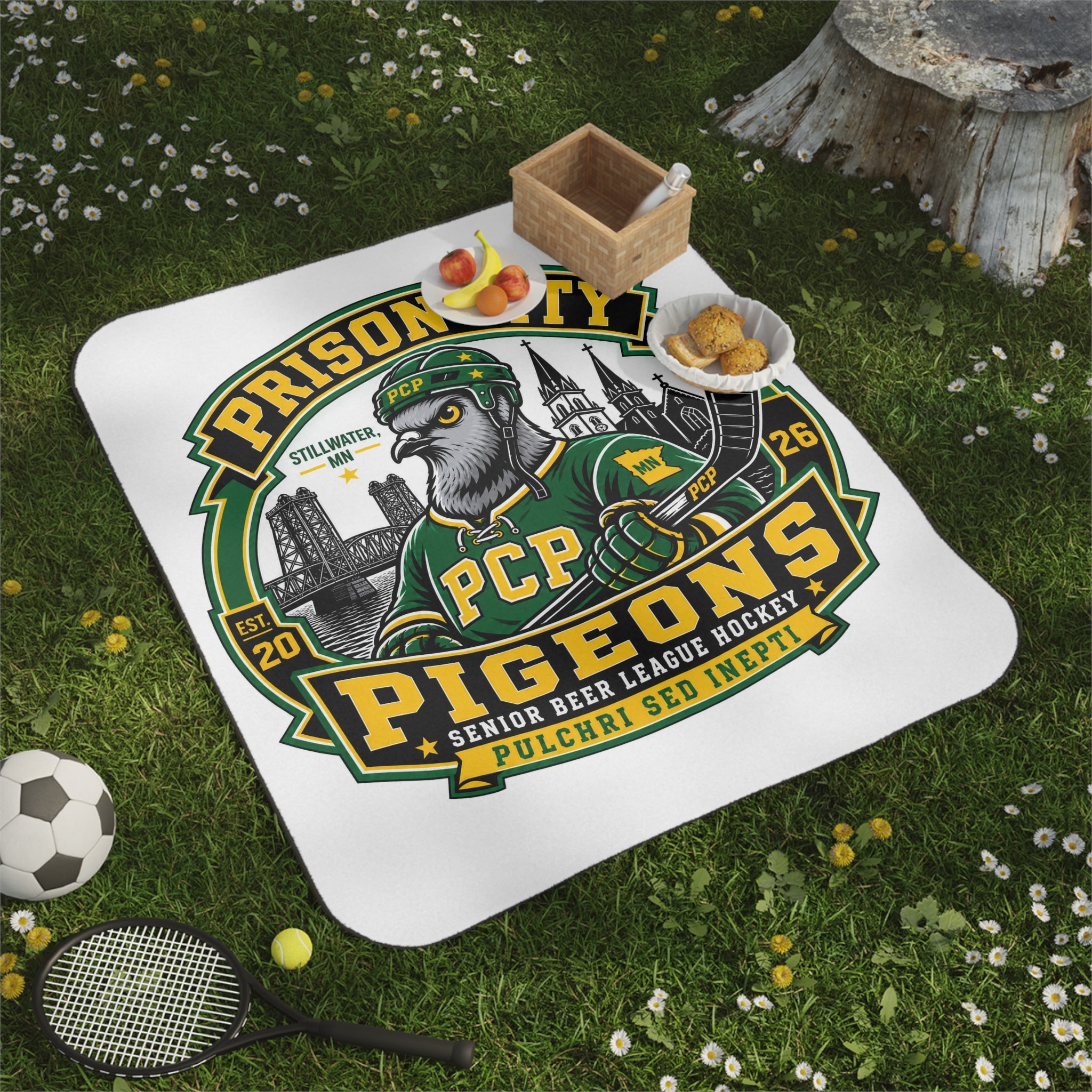 Prison City Pigeons Picnic Blanket – Vintage Team Logo Outdoor Blanket