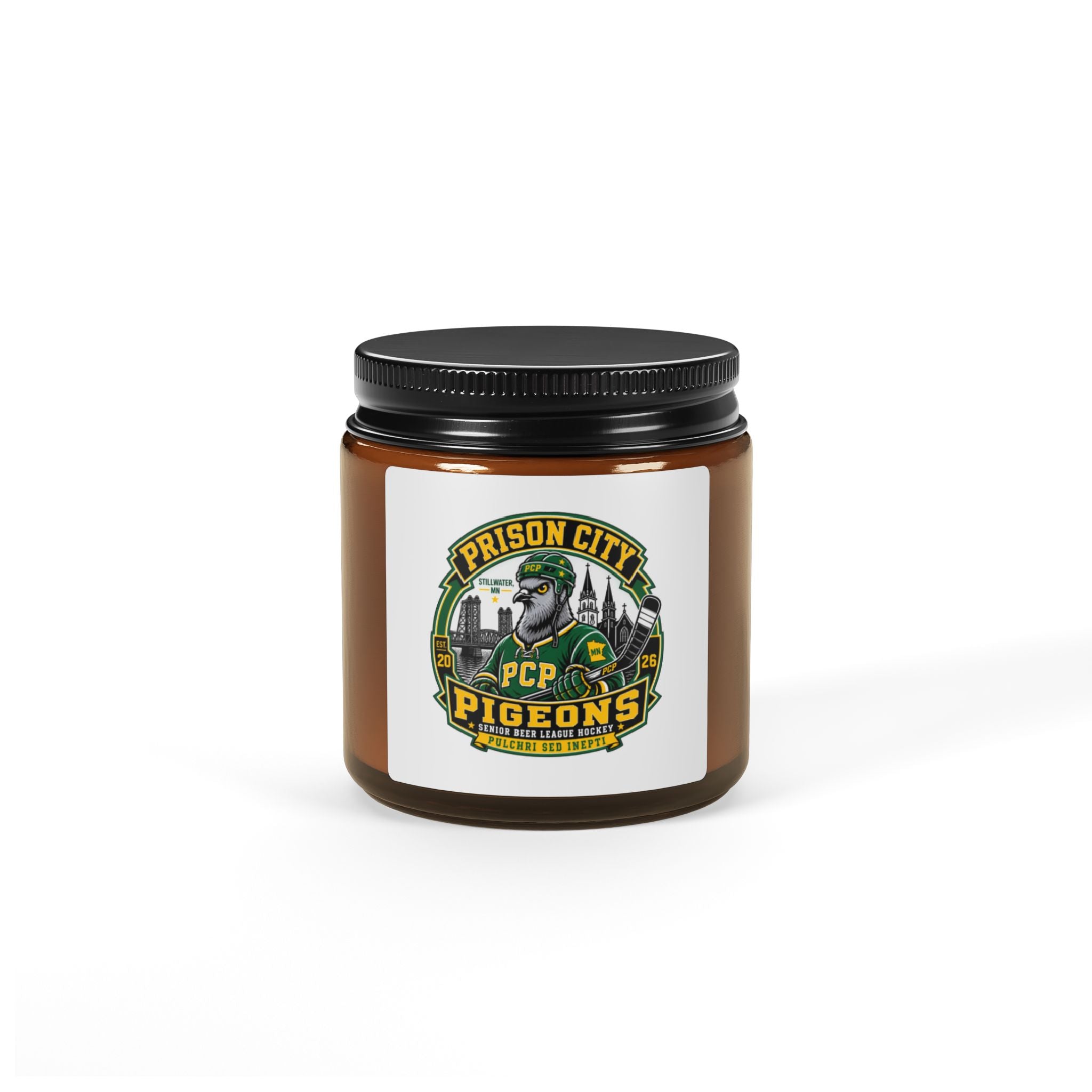 Prison City Pigeons Soy Candle — Amber Jar Scented Candle