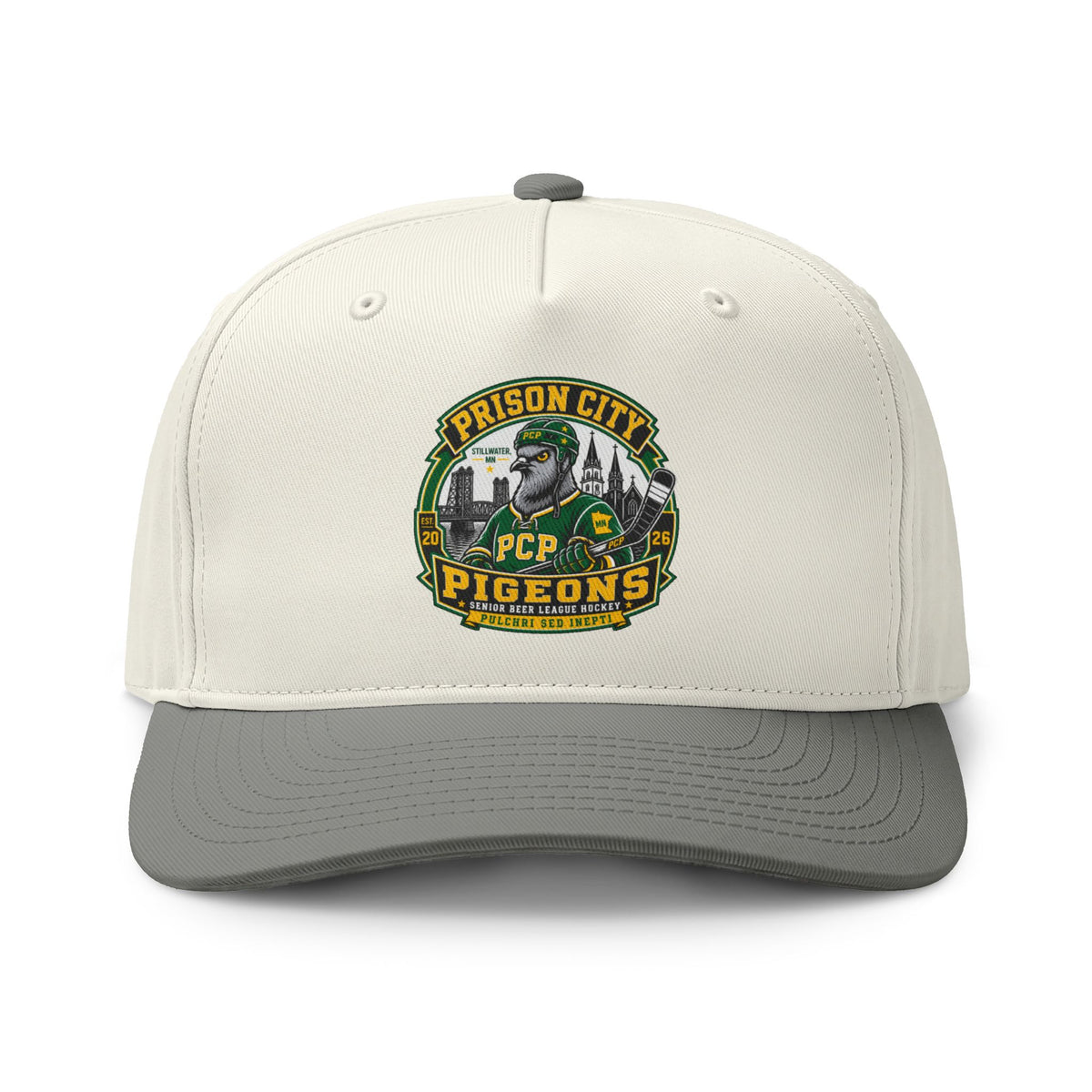 Prison City Pigeons Two-Tone Cap — Retro Sports Logo Hat