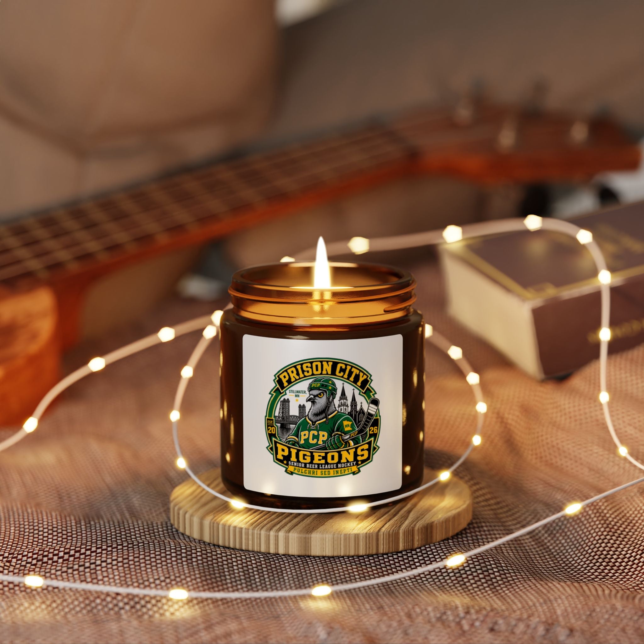 Prison City Pigeons Soy Candle — Amber Jar Scented Candle