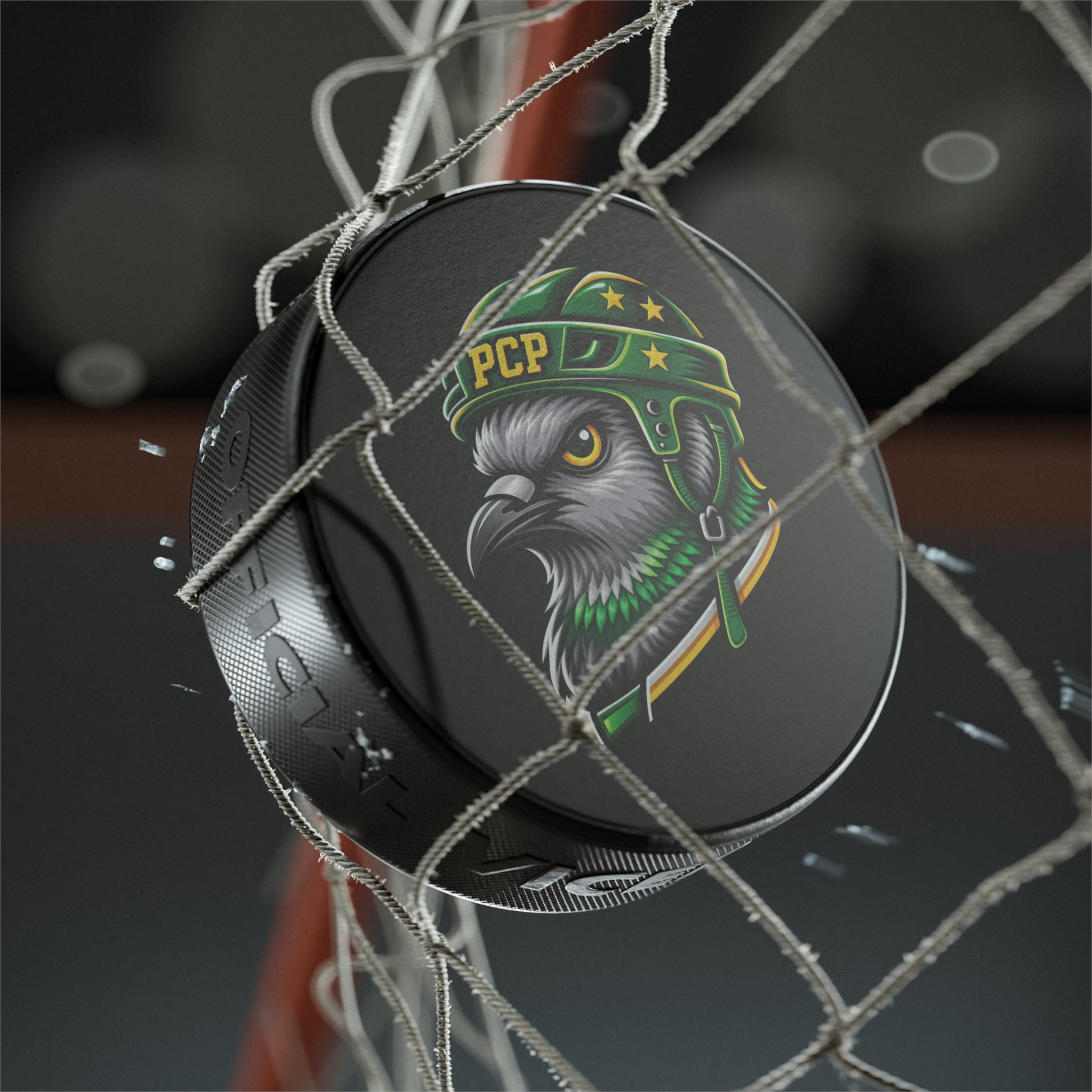 Hockey Puck — Pigeon Helmet Logo (PCP)