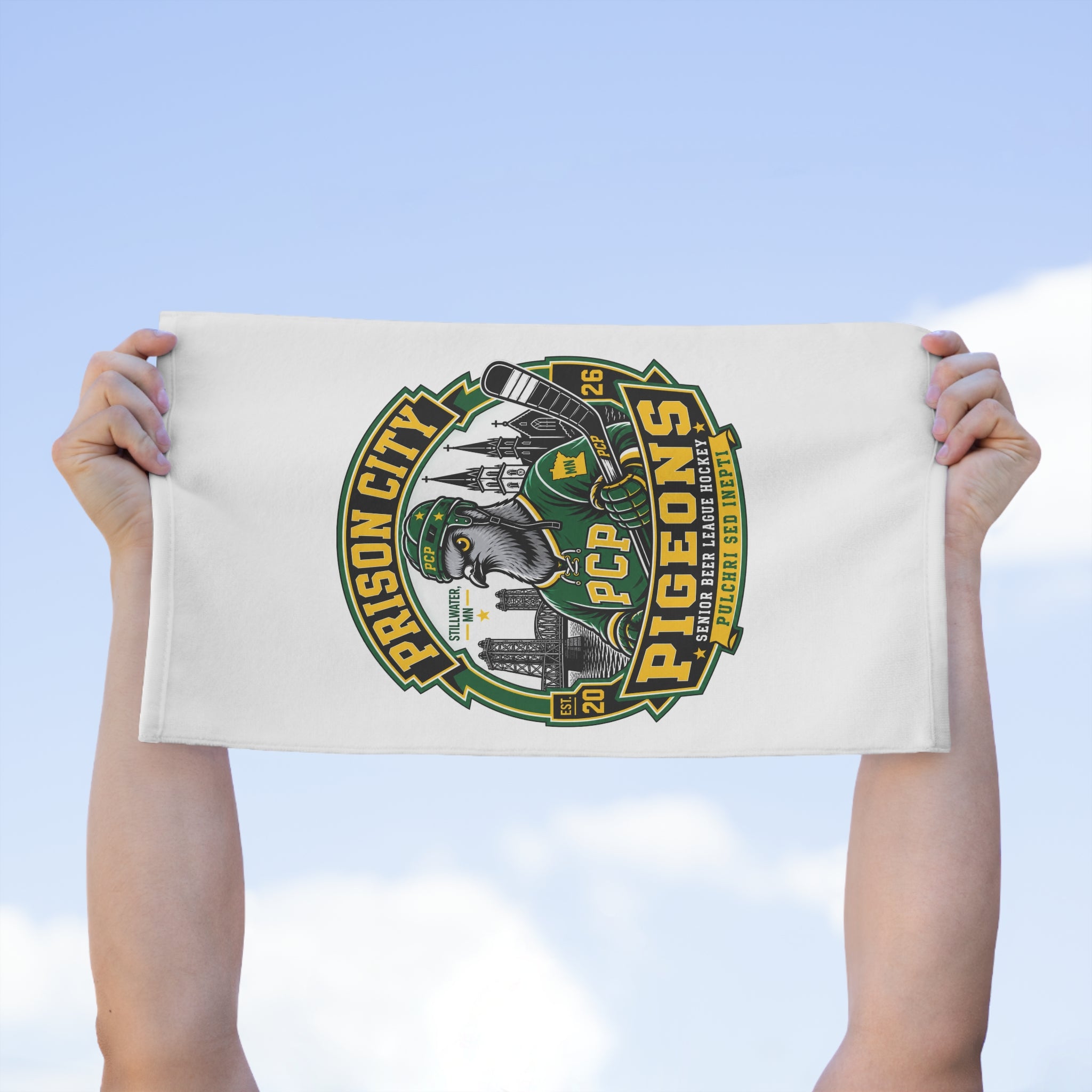Prison City Pigeons Rally Towel – 11x18 Hockey Fan Towel