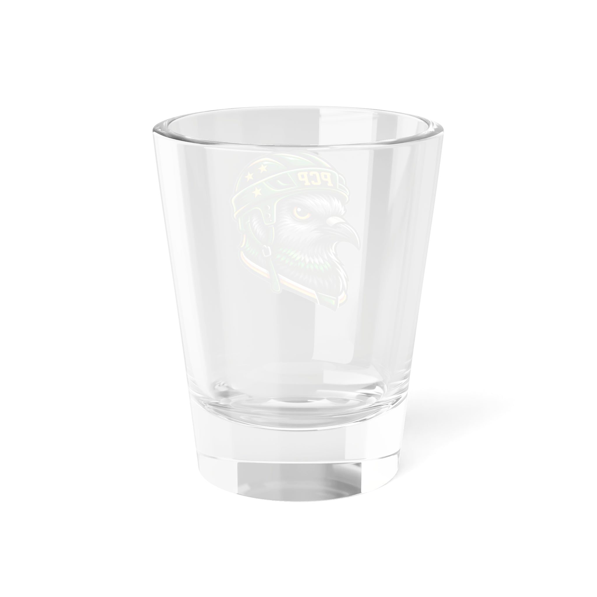 Shot Glass — PCP Pigeon Helmet 1.5oz Shooter Glass (Novelty Barware, Gifts)